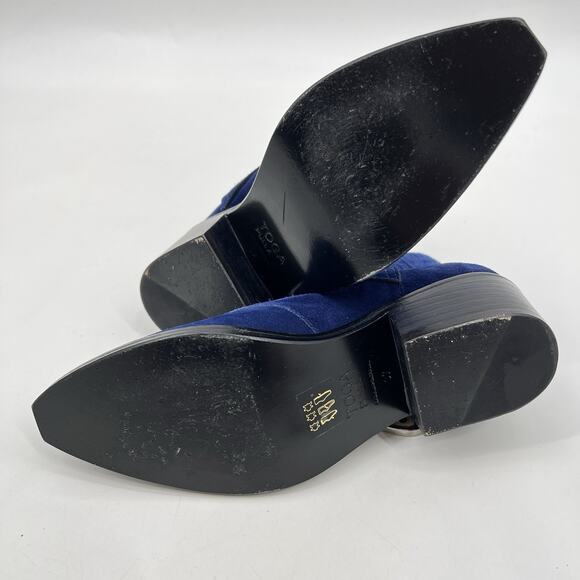Toga Pulla Buckle Boots Western Boots Navy Blue Suede Ankle Boots 37 US 7 - Picture 7 of 11